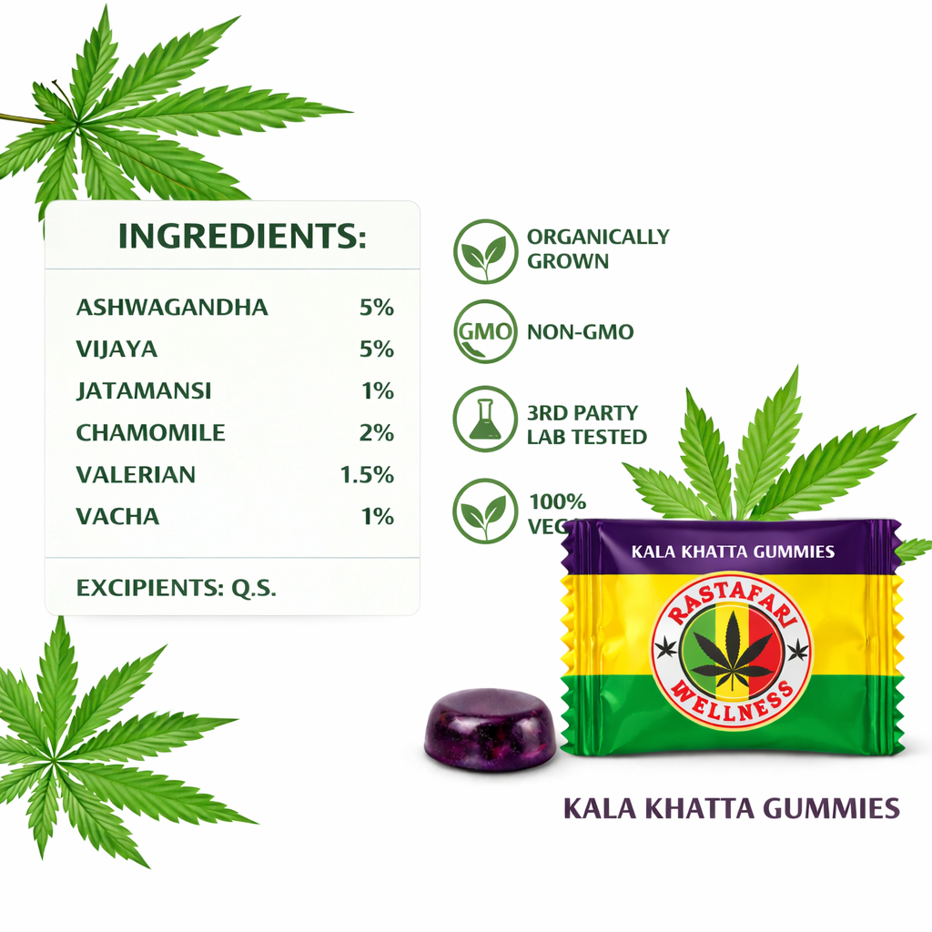 Kala Khatta Relax & Reset Gummies 5% – Pack of 5 Gummies - Image 2