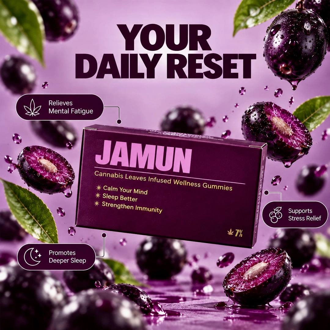 Jamun Relax & Reset Gummies 7% – Pack of 10 Gummies - Image 3